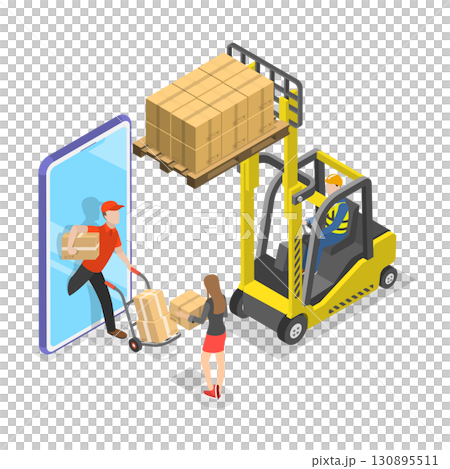 3D Isometric Flat Illustration of Efficient Logistics Coordination. Item 1 3D Isometric Flat Illustration of Efficient Logistics Coordination. Item 1 130895511