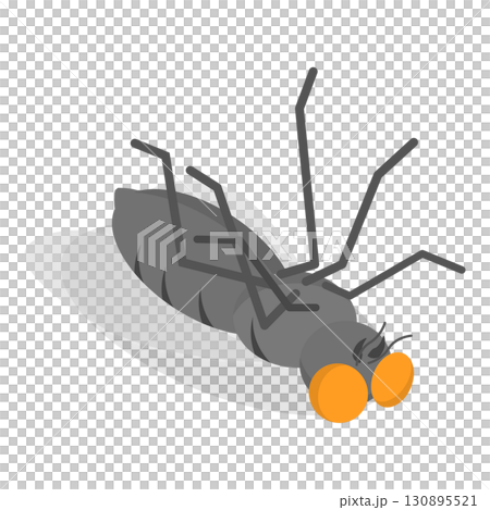 3D Isometric Flat  Set of Houseflies. Item 2 130895521