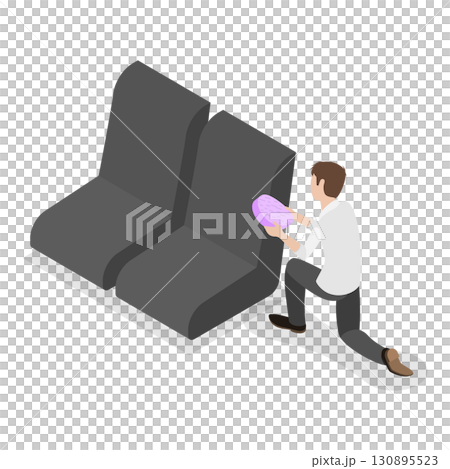 3D Isometric Flat  Illustration of Self Car Wash. Item 1 130895523