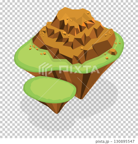 3D Isometric Flat  Illustration of Flying Islands. Item 4 130895547
