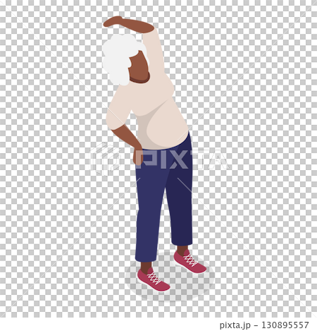 3D Isometric Flat  Illustration of Elderly Various Exercises. Item 5 130895557