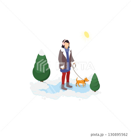 3D Isometric Flat  Illustration of Various Weather Conditions. Item 1 130895562