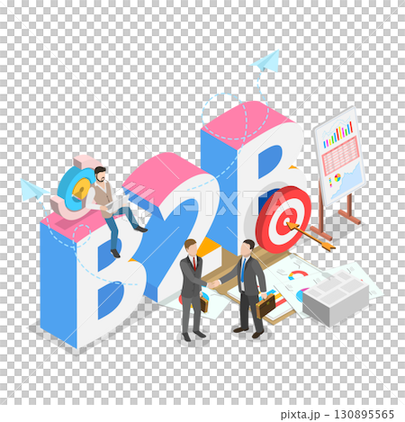 3D Isometric Flat  Illustration of B2B. Item 3 130895565