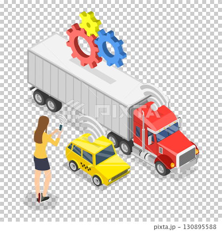 3D Isometric Flat  Illustration of Logistics and Technologies. Item 2 130895588