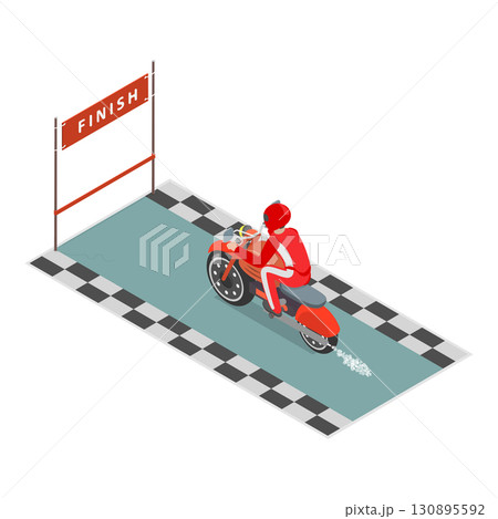 3D Isometric Flat  Illustration of Professional Car Racing. Item 3 130895592