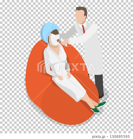 3D Isometric Flat  Illustration of Cosmetic Procedures. Item 1 130895593