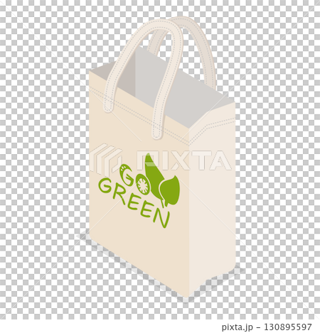 3D Isometric Flat  Illustration of Eco-friendly Bags. Item 4 130895597
