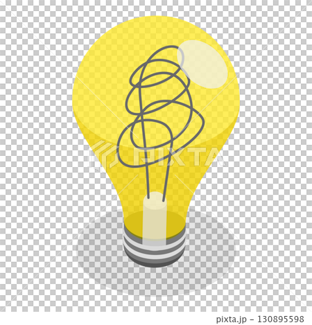 3D Isometric Flat Illustration of Different Light Bulbs. Item 1 3D Isometric Flat Illustration of Different Light Bulbs. Item 1 130895598