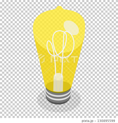 3D Isometric Flat  Illustration of Different Light Bulbs. Item 2 130895599