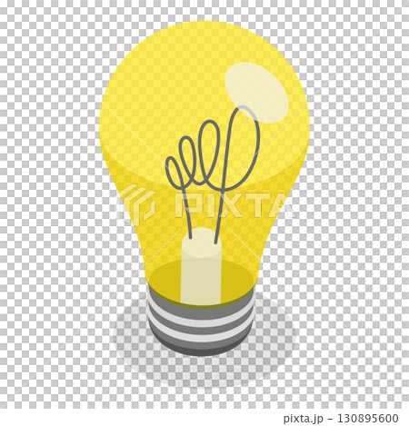 3D Isometric Flat Illustration of Different Light Bulbs. Item 3 3D Isometric Flat Illustration of Different Light Bulbs. Item 3 130895600