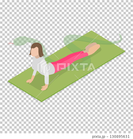 3D Isometric Flat Illustration of Animal Yoga Poses. Item 1 3D Isometric Flat Illustration of Animal Yoga Poses. Item 1 130895631