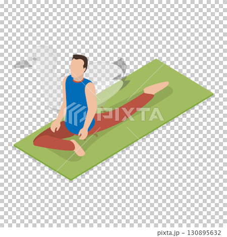 3D Isometric Flat  Illustration of Animal Yoga Poses. Item 2 130895632