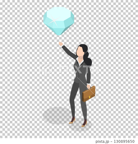 3D Isometric Flat  Illustration of Business Company Success. Item 3 130895650