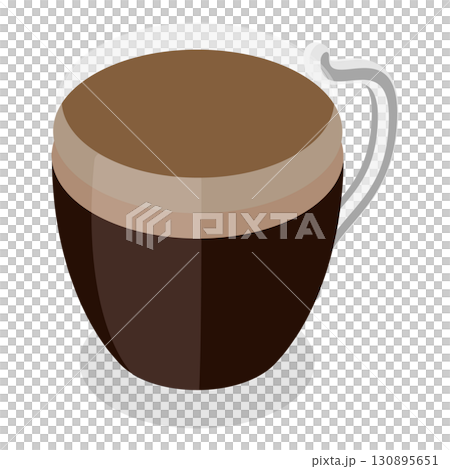 3D Isometric Flat  Set of Coffee Beverages. Item 1 130895651