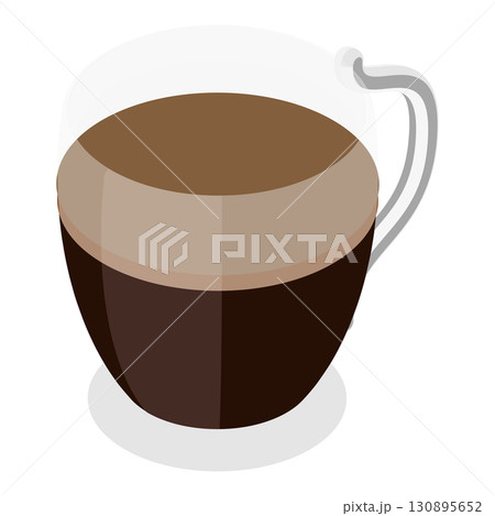 3D Isometric Flat Set of Coffee Beverages. Item 2 3D Isometric Flat Set of Coffee Beverages. Item 2 130895652