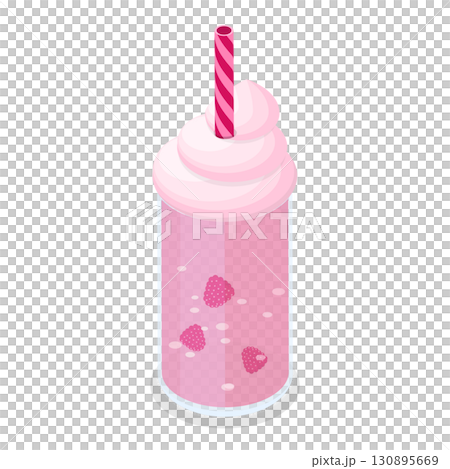 3D Isometric Flat  Set of Refreshing Drinks. Item 4 130895669