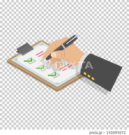 3D Isometric Flat  Set of Checklists. Item 3 130895672