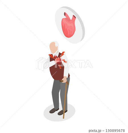3D Isometric Flat Illustration of Heart Attack. Item 1 3D Isometric Flat Illustration of Heart Attack. Item 1 130895678