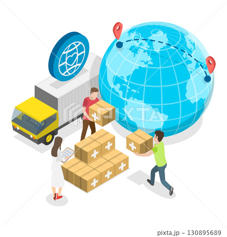 3D Isometric Flat  Illustration of Community Service. Item 1 130895689