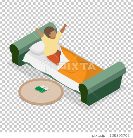 3D Isometric Flat Illustration of Kids Daily Routine. Item 5 3D Isometric Flat Illustration of Kids Daily Routine. Item 5 130895702