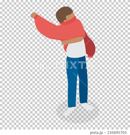 3D Isometric Flat  Illustration of Kids Daily Routine. Item 6 130895703