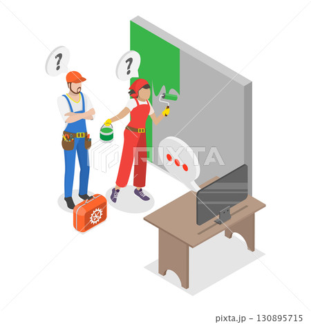 3D Isometric Flat  Illustration of Repair Services. Item 1 130895715