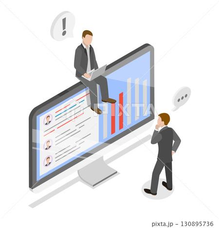 3D Isometric Flat  Illustration of Stakeholder Management. Item 2 130895736
