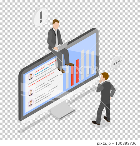 3D Isometric Flat  Illustration of Stakeholder Management. Item 2 130895736