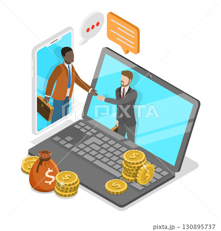 3D Isometric Flat Illustration of Stakeholder Management. Item 3 3D Isometric Flat Illustration of Stakeholder Management. Item 3 130895737