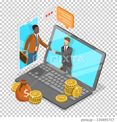 3D Isometric Flat  Illustration of Stakeholder Management. Item 3 130895737