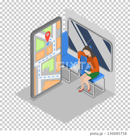 3D Isometric Flat Illustration of Smart City Transport. Item 1 3D Isometric Flat Illustration of Smart City Transport. Item 1 130895738