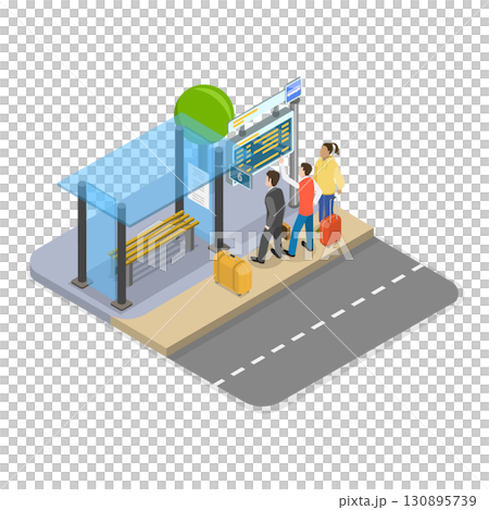 3D Isometric Flat  Illustration of Smart City Transport. Item 2 130895739