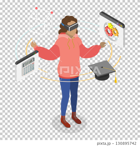3D Isometric Flat Illustration of Virtual Reality Technologies. Item 1 3D Isometric Flat Illustration of Virtual Reality Technologies. Item 1 130895742