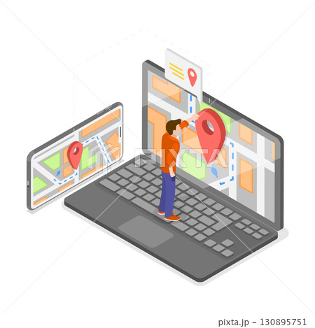 3D Isometric Flat  Illustration of App Development. Item 2 130895751