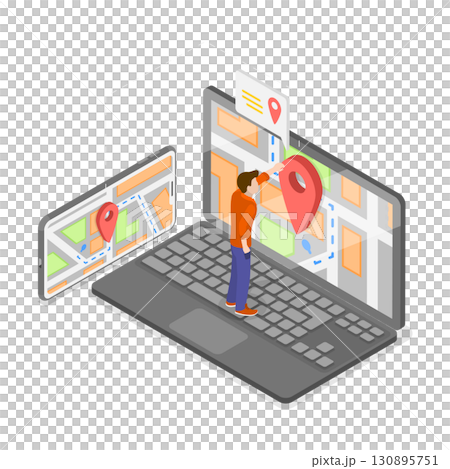 3D Isometric Flat  Illustration of App Development. Item 2 130895751