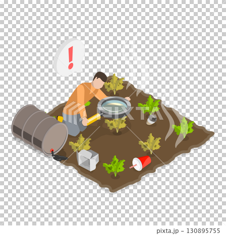 3D Isometric Flat  Illustration of Ecological Problem. Item 2 130895755