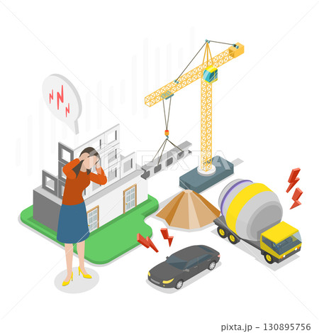 3D Isometric Flat  Illustration of Ecological Problem. Item 3 130895756