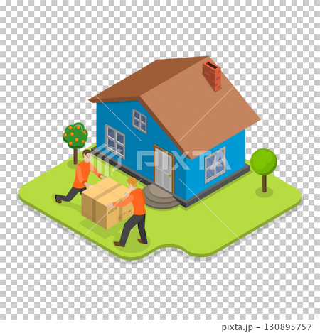 3D Isometric Flat  Illustration of Delivery Company. Item 1 130895757