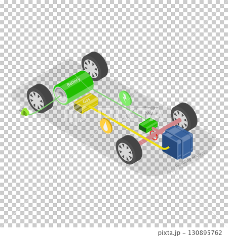 3D Isometric Flat  Illustration of Types Of Electric Vehicles. Item 2 130895762