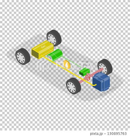 3D Isometric Flat  Illustration of Types Of Electric Vehicles. Item 3 130895763