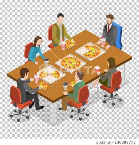 3D Isometric Flat Illustration of Office Team Events. Item 2 3D Isometric Flat Illustration of Office Team Events. Item 2 130895775