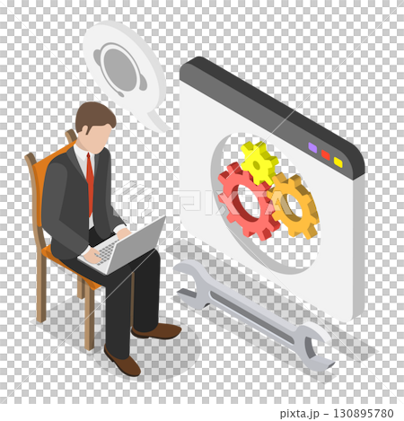 3D Isometric Flat Illustration of Software Update. Item 1 3D Isometric Flat Illustration of Software Update. Item 1 130895780