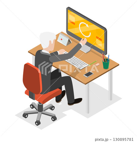 3D Isometric Flat  Illustration of Software Update. Item 2 130895781