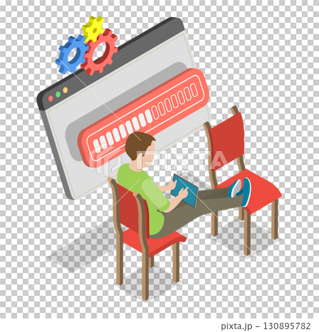 3D Isometric Flat Illustration of Software Update. Item 3 3D Isometric Flat Illustration of Software Update. Item 3 130895782