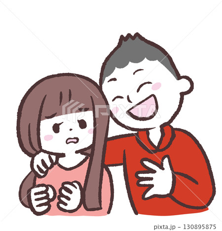 なれなれしい男性に困る女性のイラスト なれなれしい男性に困る女性のイラスト 130895875