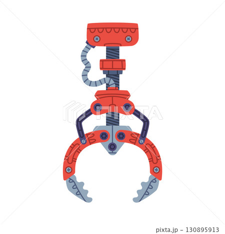Mechanical Grip and Grabbing Machine Robotic Tool Vector Illustration 130895913