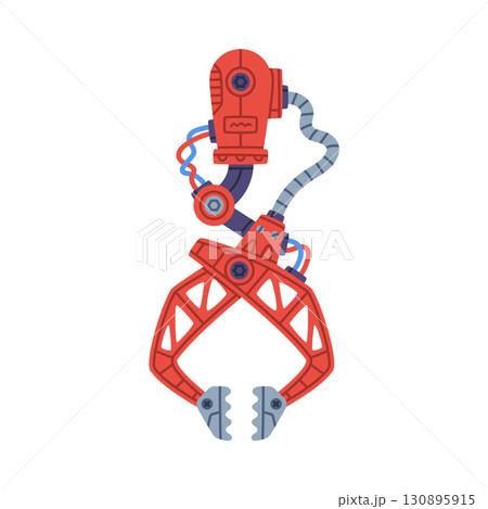 Mechanical Grip and Grabbing Machine Robotic Tool Vector Illustration 130895915