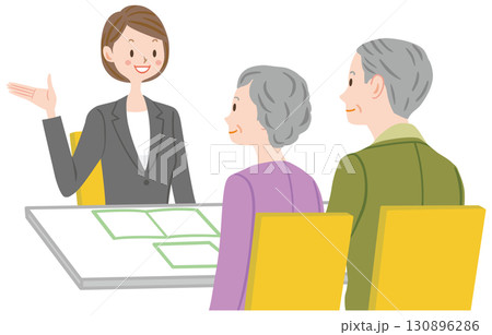 資産運用　相続の相談をする高齢の夫婦　老夫婦　シニア 130896286