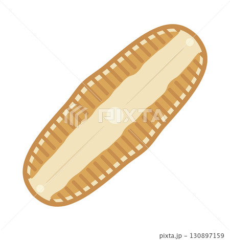 かわいいハネケイソウのイラスト素材_茶色 130897159