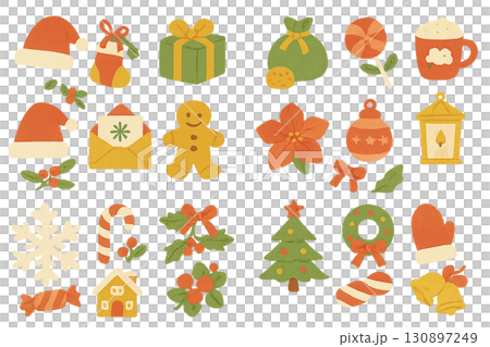 Christmas Material Collection: Santa and Presents Illustration Set 130897249